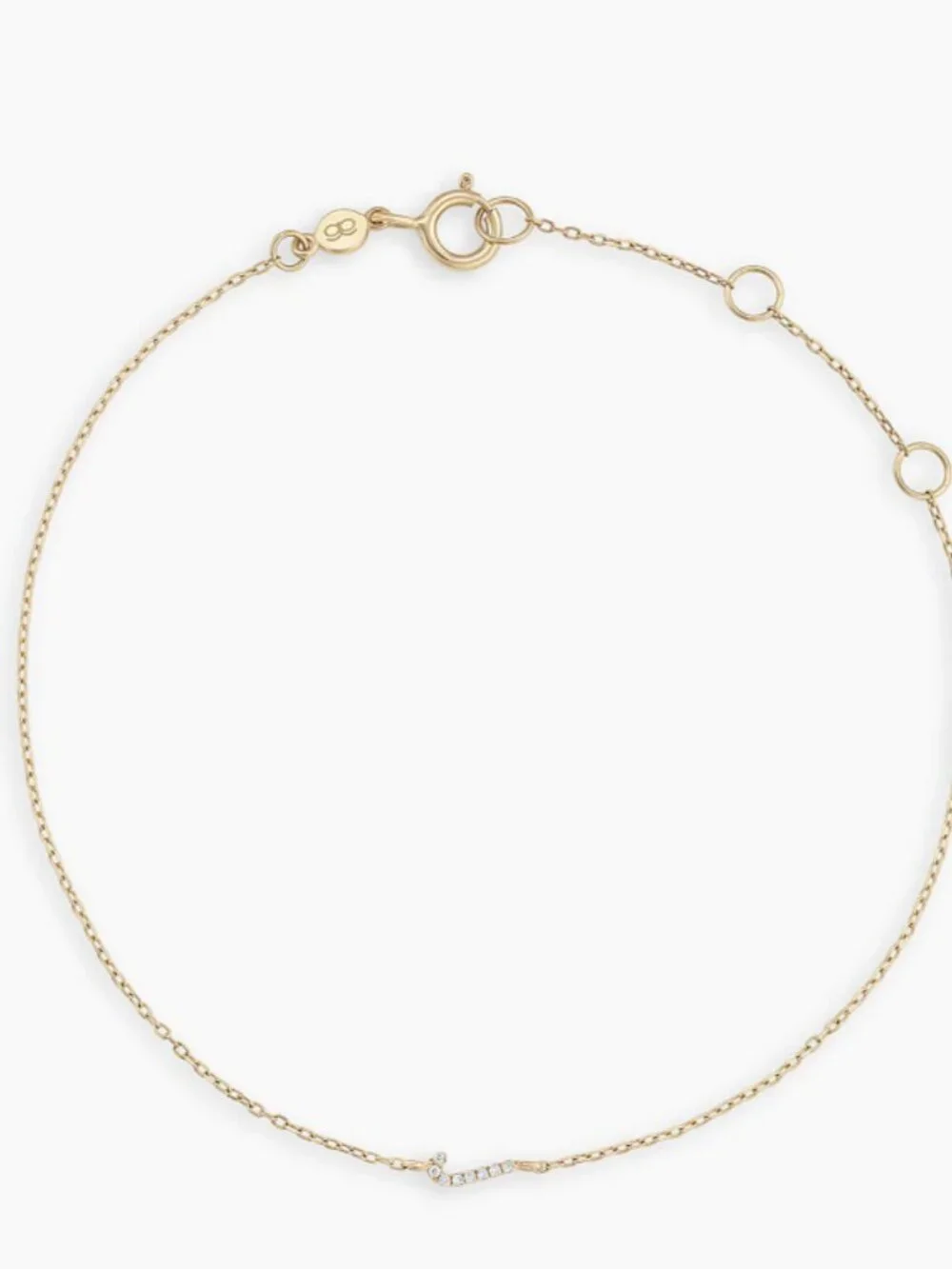 Gorjana 14K Diamond Pavé Alphabet Bracelet - J - NWT